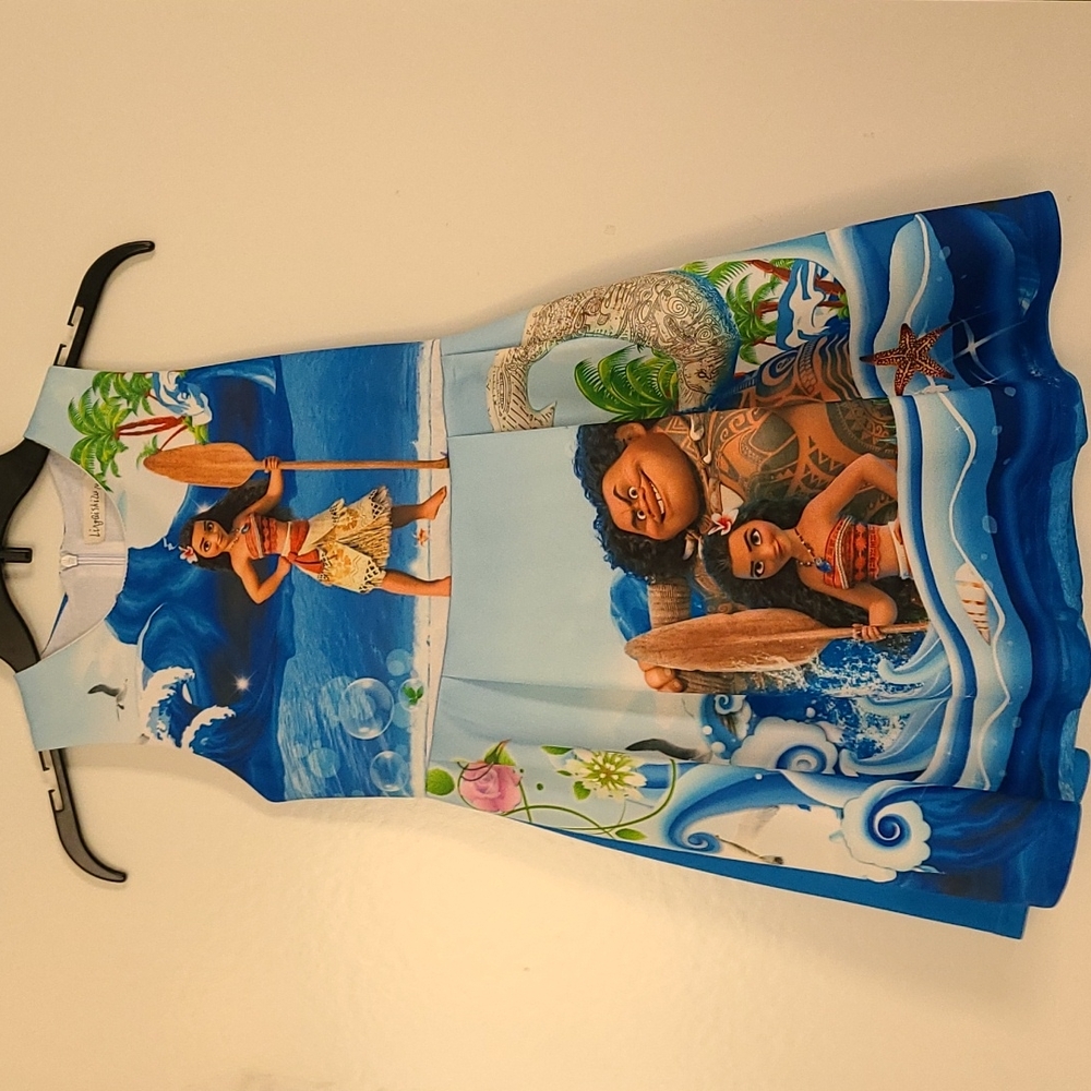 Little girls Lingqi Shizu Disney Moana sleeveless dress sz. 140 (Lil Girls 4)